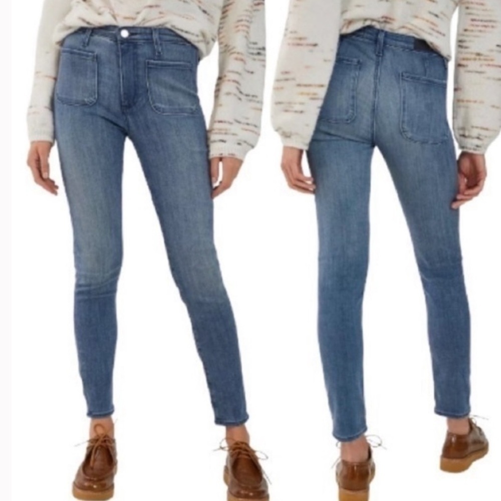 AG x Anthropologie Petite Retro Stevie Slim Straight Jeans 32P 32 S1